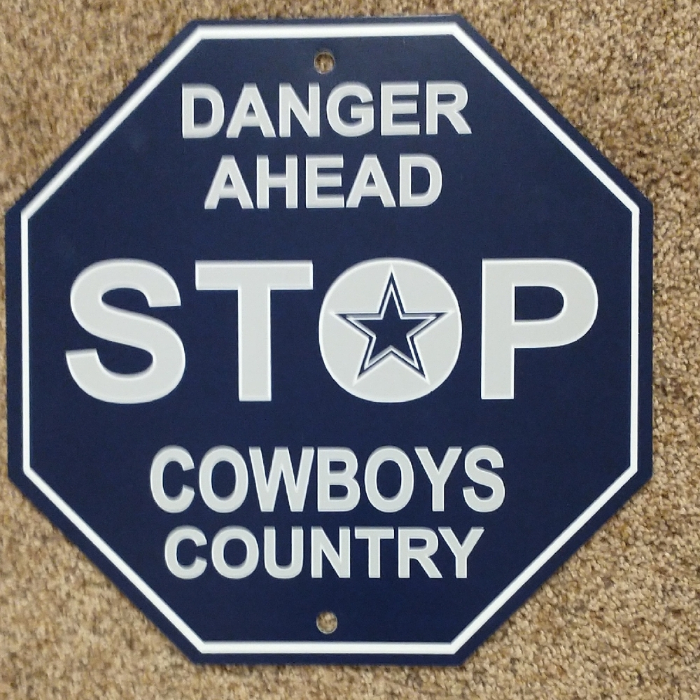 NFL Cowboys Stop Sign - Navy and White